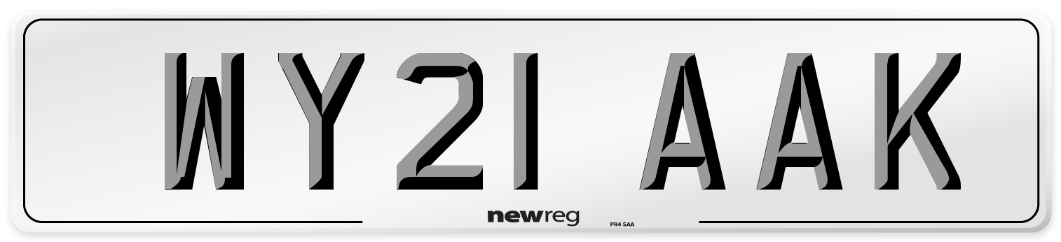WY21 AAK Number Plate from New Reg